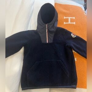 Moncler Boy's Navy Teddy Fleece Hoodie